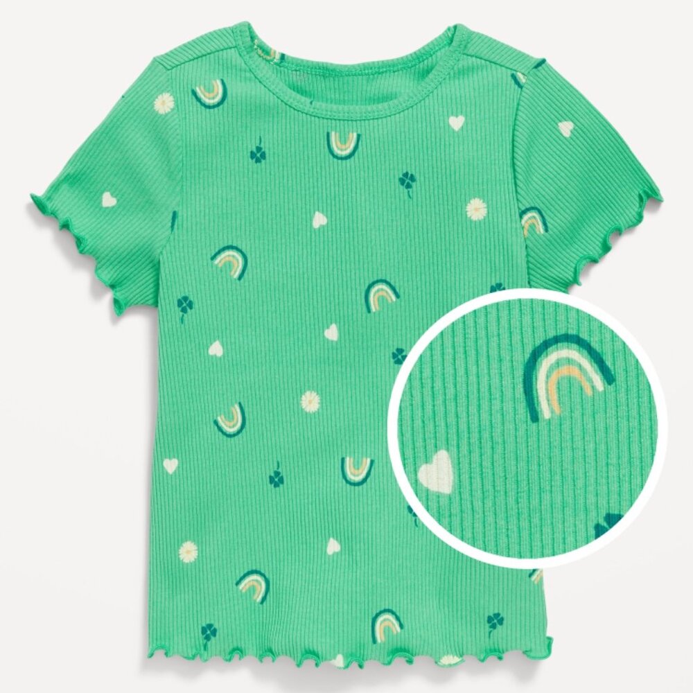 Old Navy Printed Short-Sleeve Lettuce-Edge T-Shirt for Toddler Girls
